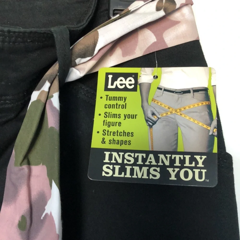 Lee Capri Pants Women's Size 10‎ Black Belt NWT